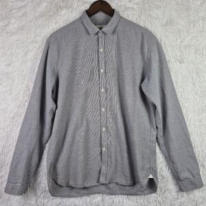 Oliver Spencer Large Oxman Gray Clerkenwell Dress Shirt Micro Houndstooth Prep